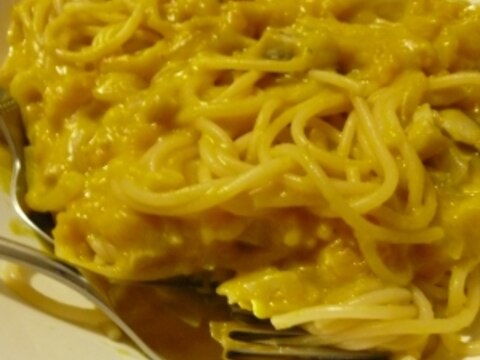 カボチャクリームのパスタ